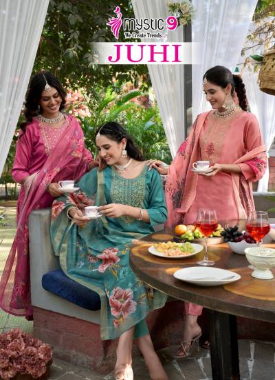 JUHI VOL 1 BY MYSTIC 9 DESIGNER SILK SALWAR SUIT WHOLESALER IN INDIA